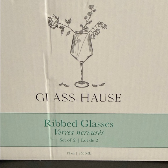 Blue Ribbed Glass Set - Picture 2 of 4